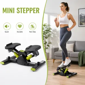 Portable Stair Stepper,  Mute Mini Exercise Stepper with Resistance Bands and LCD Monitor,  Training for Apartment Home Gym