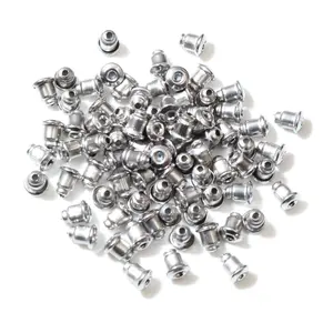 200pcs/Lot  Stainless Steel Earring Back Plug Earring Settings Base Ear Studs Back Earring Stopper Whole Sale