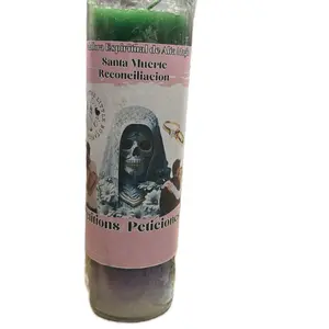 Santa Muerte Reconciliation Fixed Candle Ready To Light for Spiritual Healing and Peace