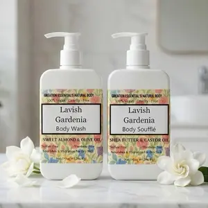 Lavish Gardenia Body Souffle' Perfume Lotion 8oz Nourishing Formula with Rice Bran Oil & Shea Butter for Soft Smooth Skin Daily Hydration
