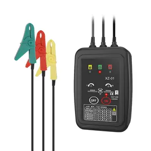 Non-contact 3 Phase Rotation Meter AC 70~600V Phase Sequence Rotation Tester, High Magnetic Induction Motor Rotation Meter with Auto Power Off LED, 20" Clamp Lead and Handbag