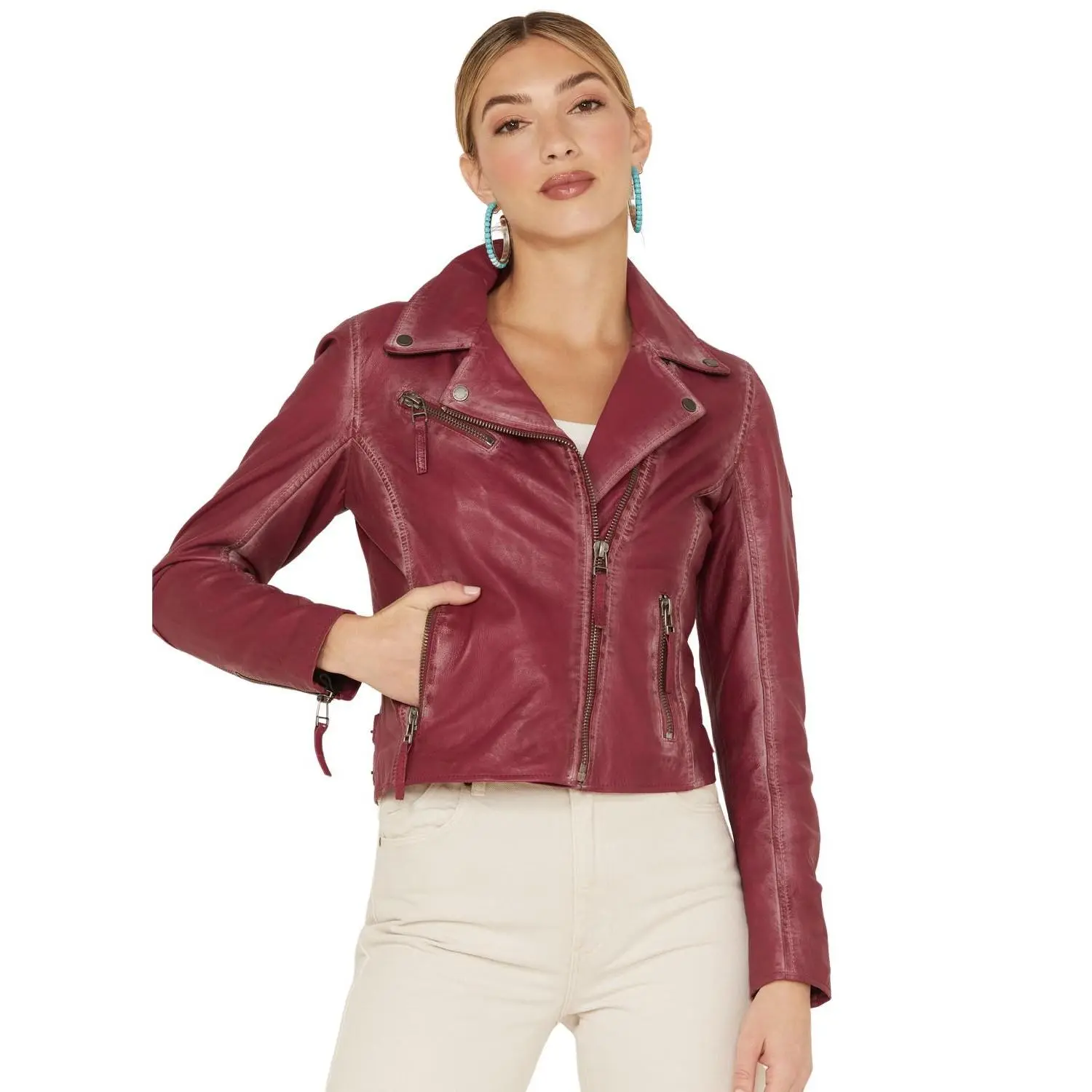Mauritius Leather Women's Christy Scatter Star Jacket - Christyrf-Orchid