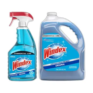 Glass Cleaner With Refill 32 oz - Streak-Free, Ideal For Windows, Mirrors & Glass Surfaces, Household