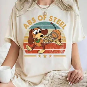 Youth & Adult Toy Story Slinky Dog Abs of Steel Mkey Ears T-Shirt Slinky Dog Shirt Family Matching Shirt Magic Kingdom Girl Trip Tee [Adult - Youth - Toddler Magic Kingdom], Outfit Summer 2026