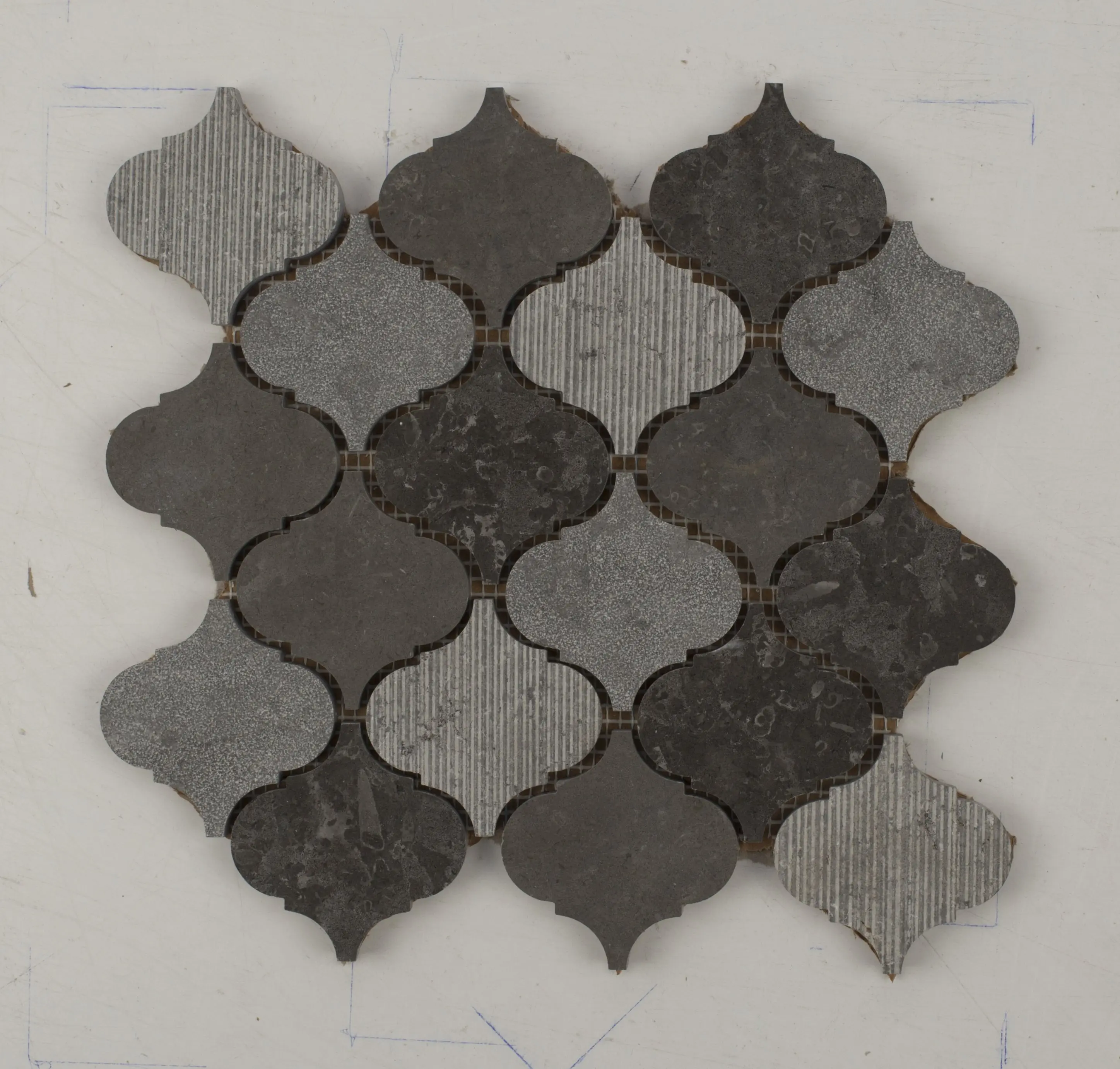 Milly Grey Lantern Limestone Mosaic Tile - Natural Stone Finish, Traditional Decorative Tile, 0.63 sq.ft. Per 1 Sheet, Elegant Lantern Motif, Harmonious Visual Flow, Precise Fit for Kitchen Backsplash, Poolside Installation, Commercial Use