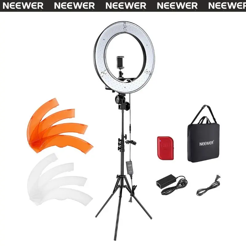 NEEWER RL-18 18" Ring Light, LED Selfie Light Kit, Adjustable Stand, Phone Holder, Dimmable Lighting, for Makeup, Vlogging, Video, Photography, Live Streaming summerwins