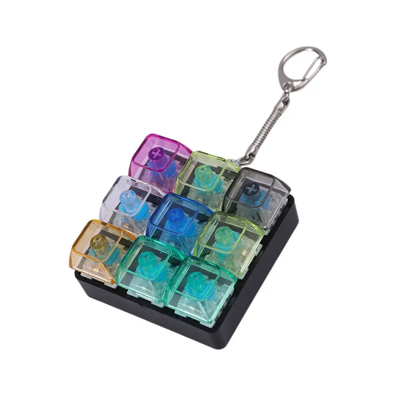 9-Key Color Keyboard Fingertip Toy for Stress Relief, 1 Pc Fun Button Fingertip Clicker Keychain, Perfect Gift for Adults, Sensory Fidget Keychain, Stress Relieving Accessory, Stress Relief Fidgets, Stress Relief Tools, Stress Reliever, Fidgeting