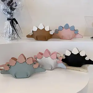 Dinosaur-Shaped Crossbody Bag, Colorful Stuffed Animal Wallet, Cartoon Faux Leather Shoulder Bag