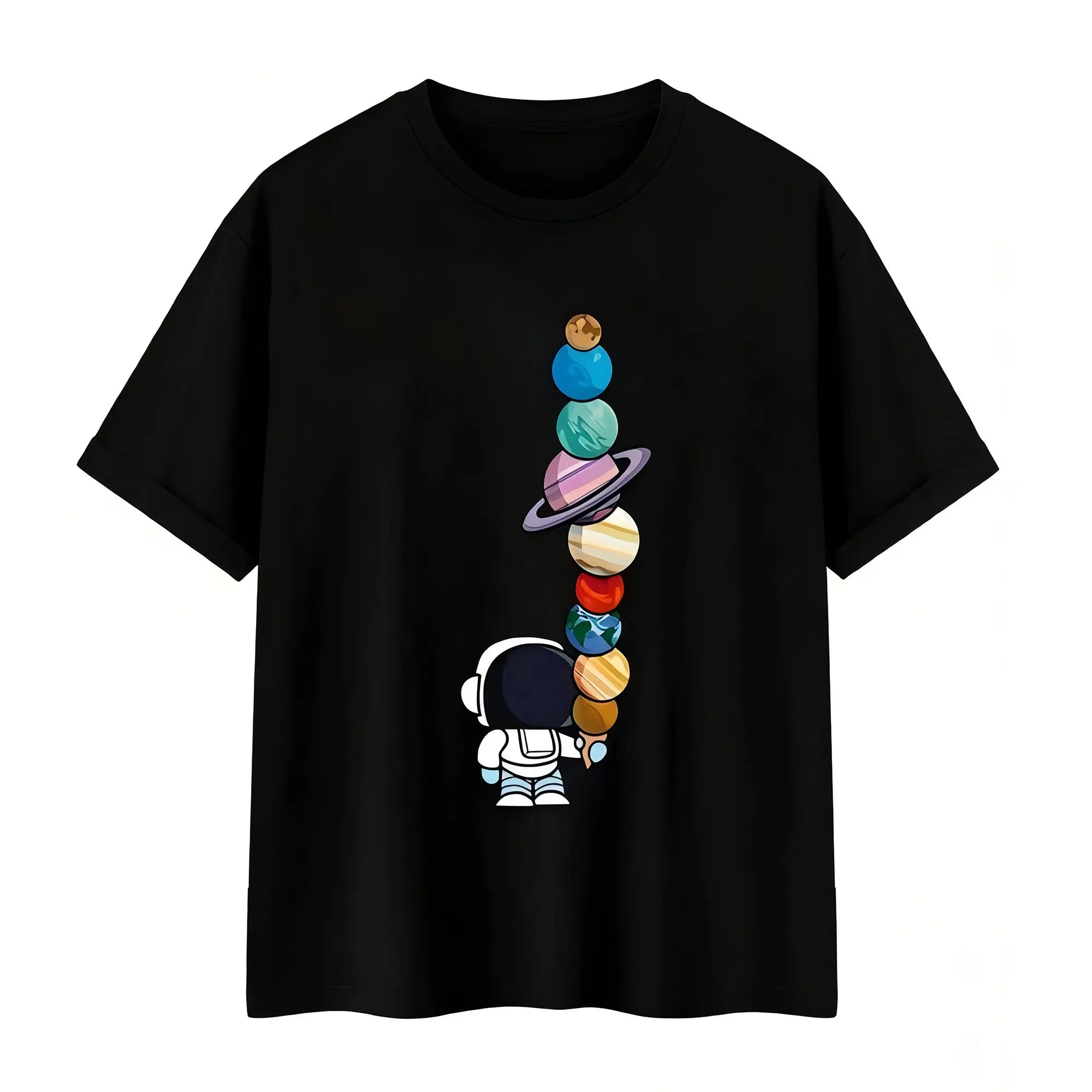 Men's Summer Clothes Galaxy Print Round Neck Tee, Graphic Tee, Going Out Outfit, Casual Regular Fit Short Sleeve Crew Neck T-Shirt for Summer, Drippy Outfits, Lounge Men's Top for Daily Wear