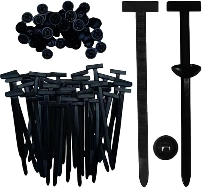 50Pcs Nylon Universal Cable Tie Buckle,New multifunctionalautomotive zipper clips,Heavy Duty Self-Locking Zip Ties with Button,For routine automotive maintenance