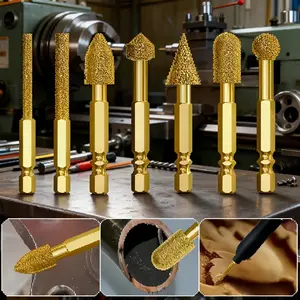7-piece set of heavy diamond grinding head - professional grinding, polishing and carving tools, with 6mm handle - compatible with cast iron, concrete, stainless steel, marble, stone