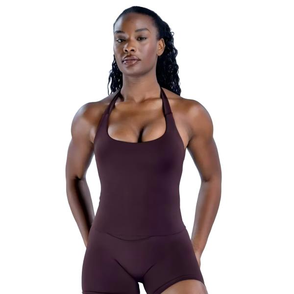 <WITH LOGO> DFYNE Halter Top and Shorts/Leggings Set - Seamless shaping design, hip-lifting design, women's sportswear set, suitable for various occasions such as yoga, fitness, cycling, hiking, running, sports, and outdoor leisure