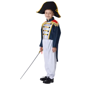 Colonial General Costume | Napoleon Bonaparte Historical Costume with Tailcoat Jacket, Pants & Hat – Boys Costume for Halloween, School Plays, Colonial & History-Theme Party