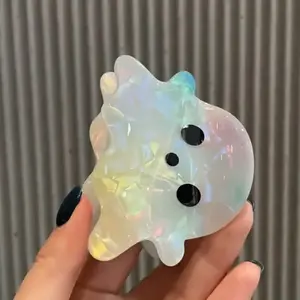 Ghost-Shaped Acetate Claw Clip, Spooky Hair Accessory for Halloween Parties & Costumes, Unique Ponytail Holder for Festive Looks