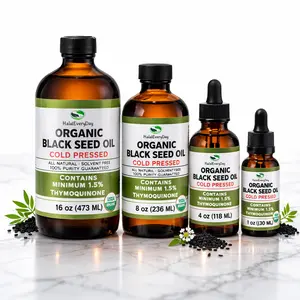 HALALEVERYDAY Organic Black Seed Oil USDA Certified Cold Pressed 100% Pure Nigella Sativa Non-GMO Vegan with 1.5% Thymoquinone for Skin & Hair Health