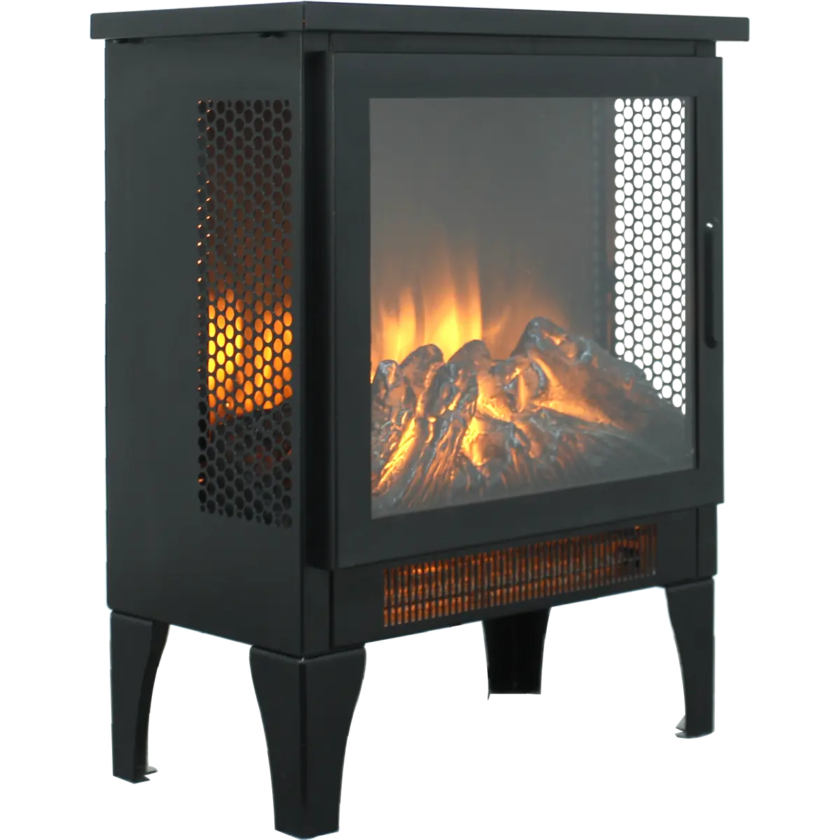 18 inch Freestanding Electric Fireplace Stove heater with 3D Flame effect