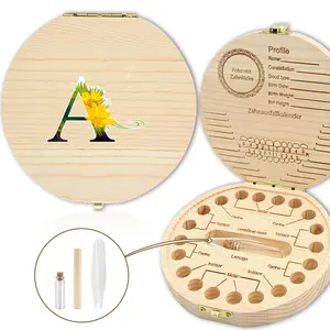 Wooden Tooth Collector Case, Baby Tooth Organizer & Umbilical Cord Storage, Personalized Keepsake Gift for Newborns, Unique Baby Shower Present