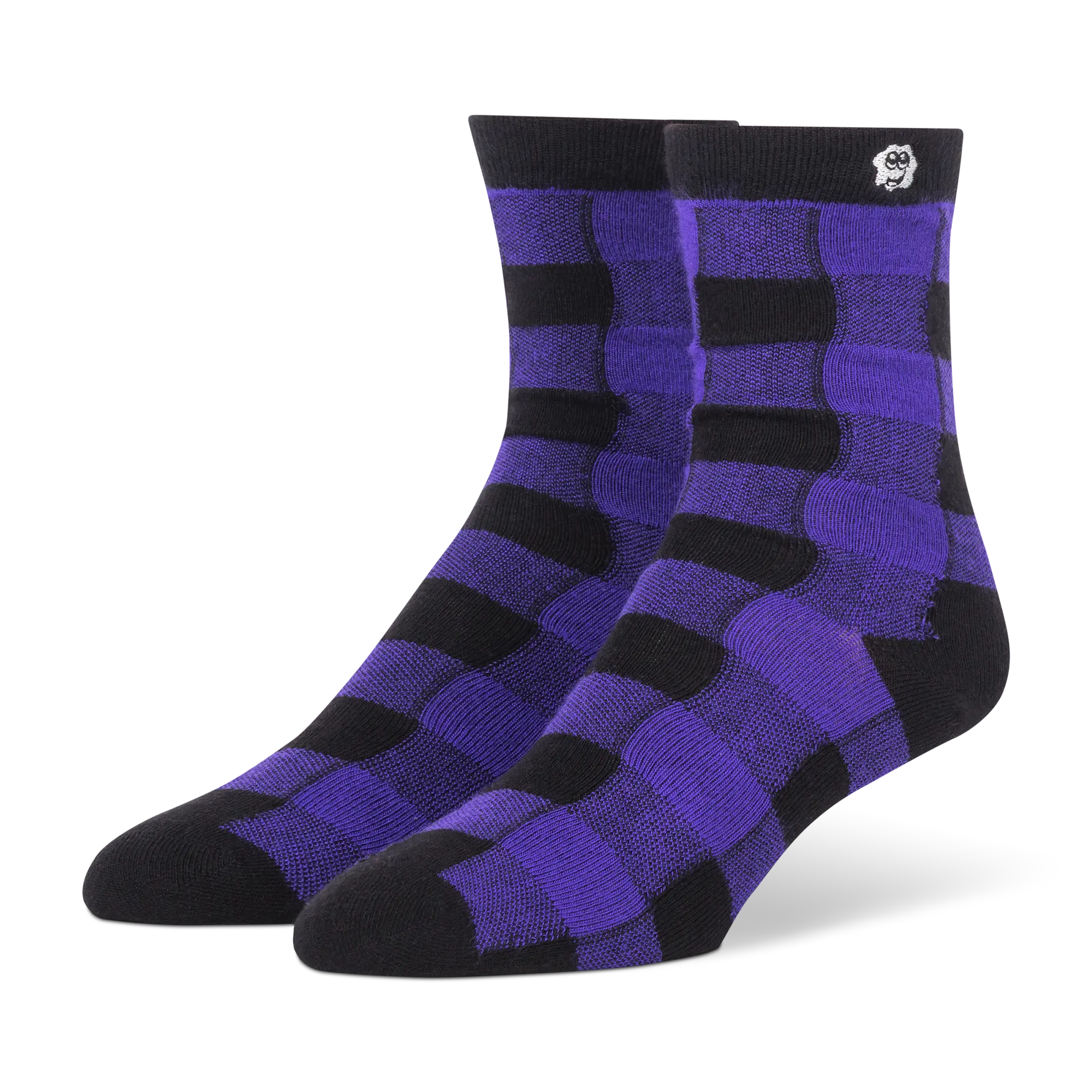 Purple Bamboo Buffalo Plaid Seamless Socks