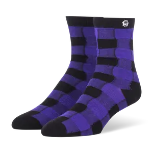 Purple Bamboo Buffalo Plaid Seamless Socks