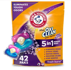 OxiClean With Odor Blasters Laundry Detergent 5-IN-1 Power Paks, 42CT (Packaging may vary)