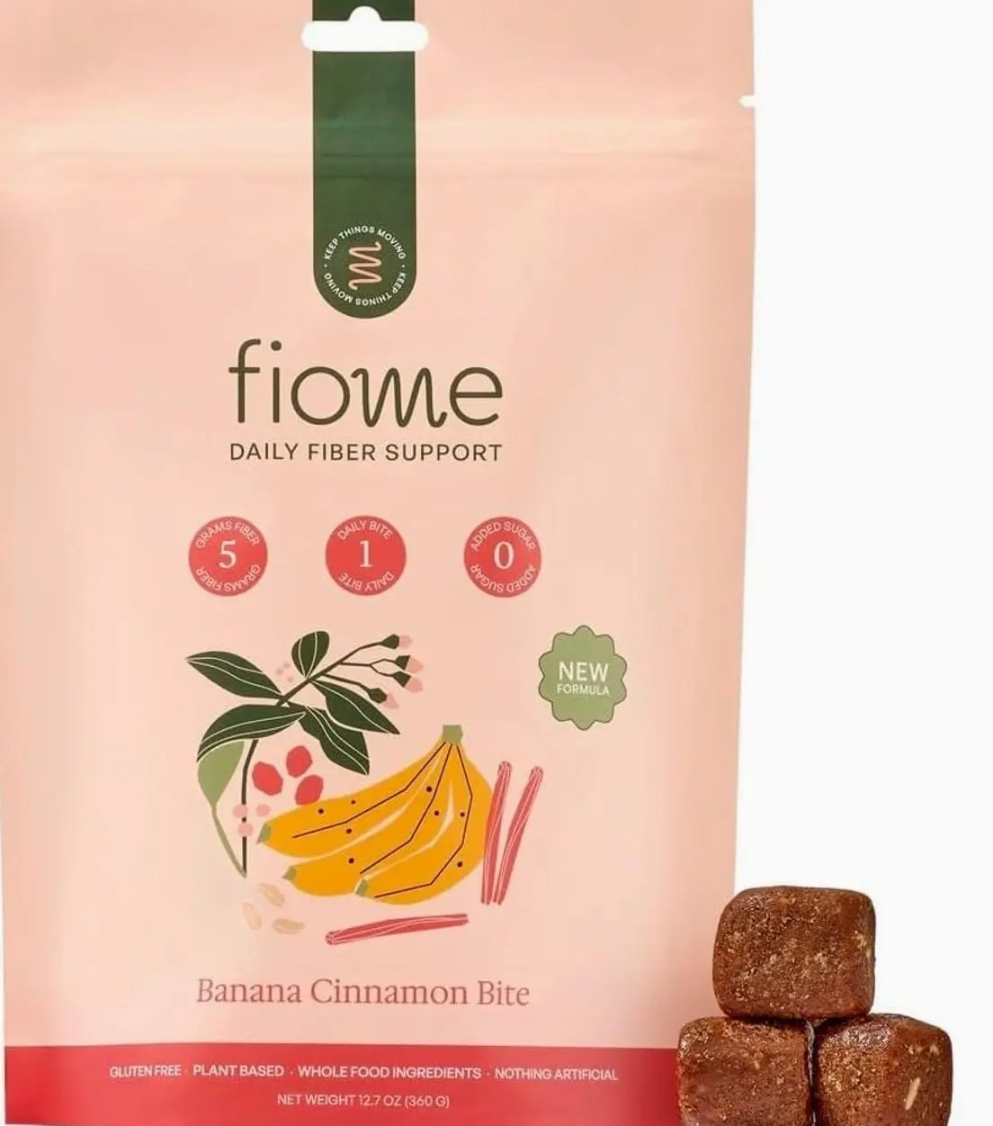 Fiber Bites - 5g Daily Fiber Supplement - Supports Regularity, Digestion and Gut Health - All Natural Ingredients, Banana Cinnamon Flavor, 30 Servings