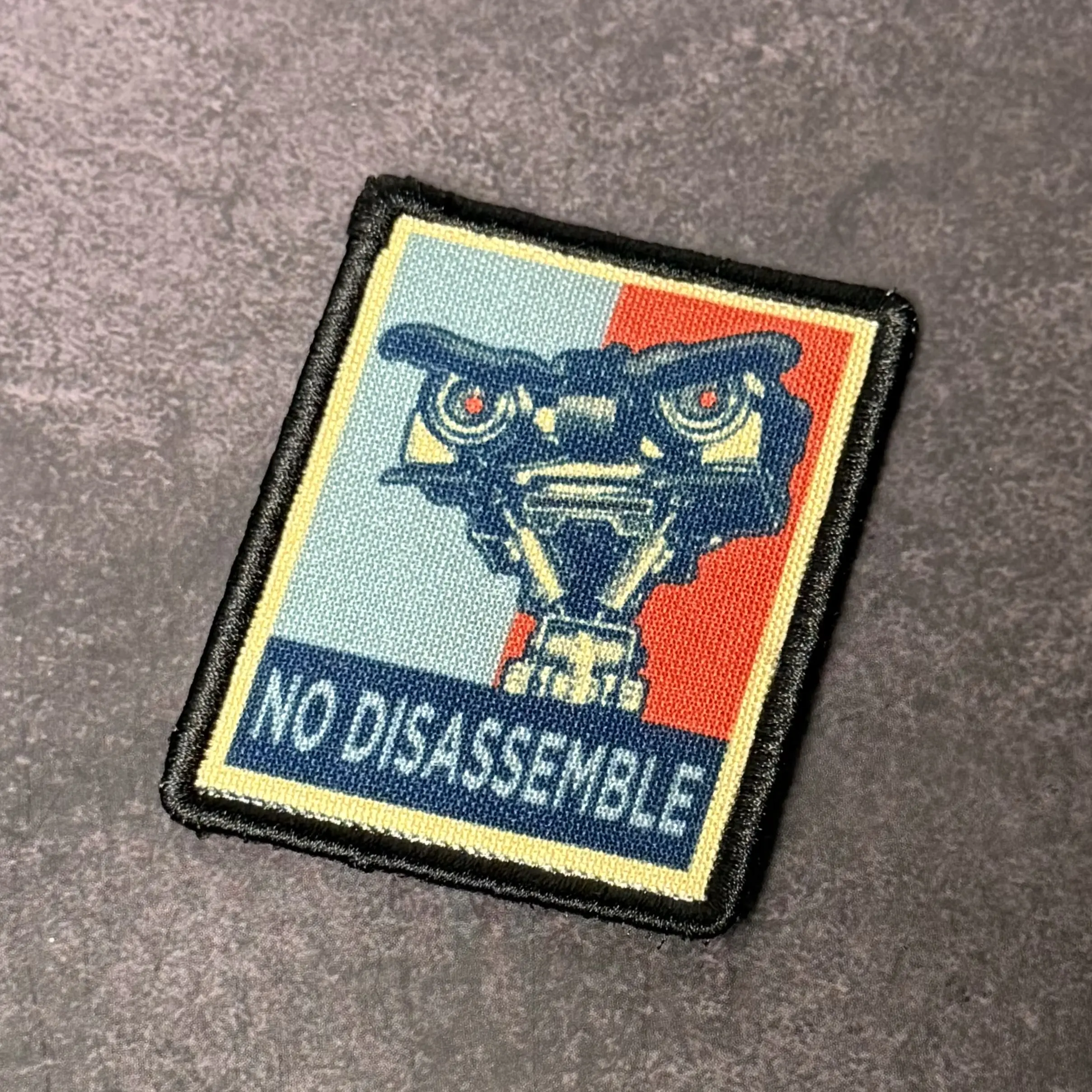 No Disassemble Printed Morale Patch - 3 Inch X 2 Inch, Hook & Loop Back, Bold Humor, Durable Print, Iron-on or Sew-on, Perfect for Hats & Jackets