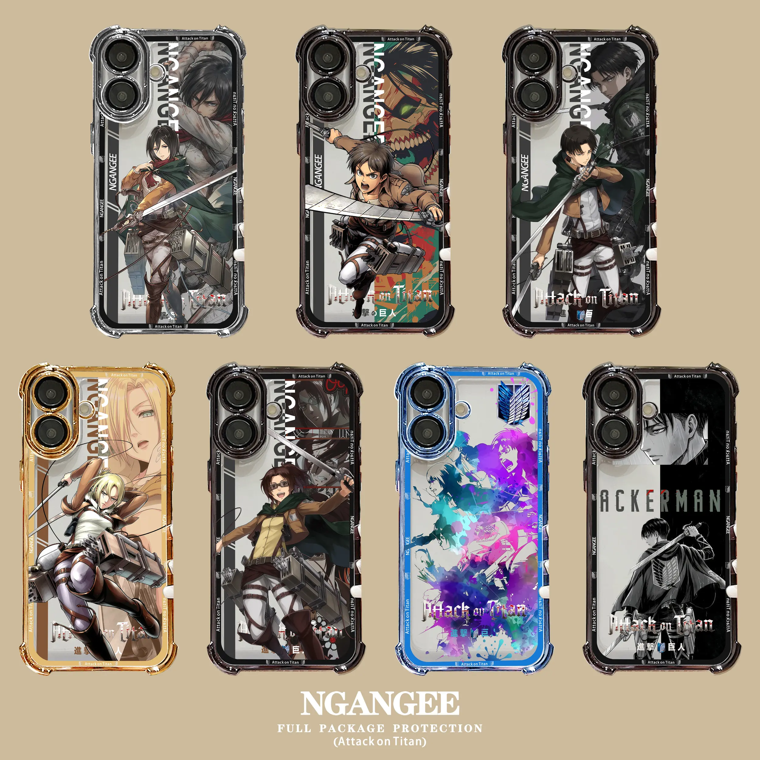 AOT Anime-Style Smartphone Casing - Protective Cellphone Cover for Galaxy S22, S23, S23FE, S24, S24FE, S25, S26, S26 Ultra & iPhone 11, 12, 13, 14, 15, 16 Plus, 17 Series Devices (JJDJR1-7)