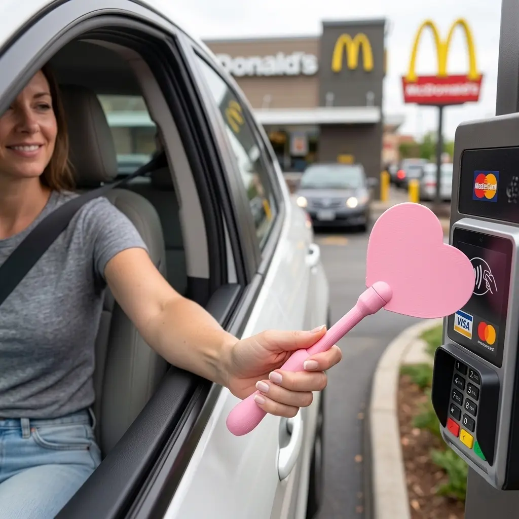 3D Printed Tap to Pay Wand – Contactless Payment Magic Wand for Drive-Thru – Fun & Hygienic – No More Leaning Out of Car Window – Choose Crown, Snowflake, Butterfly or Heart Shape