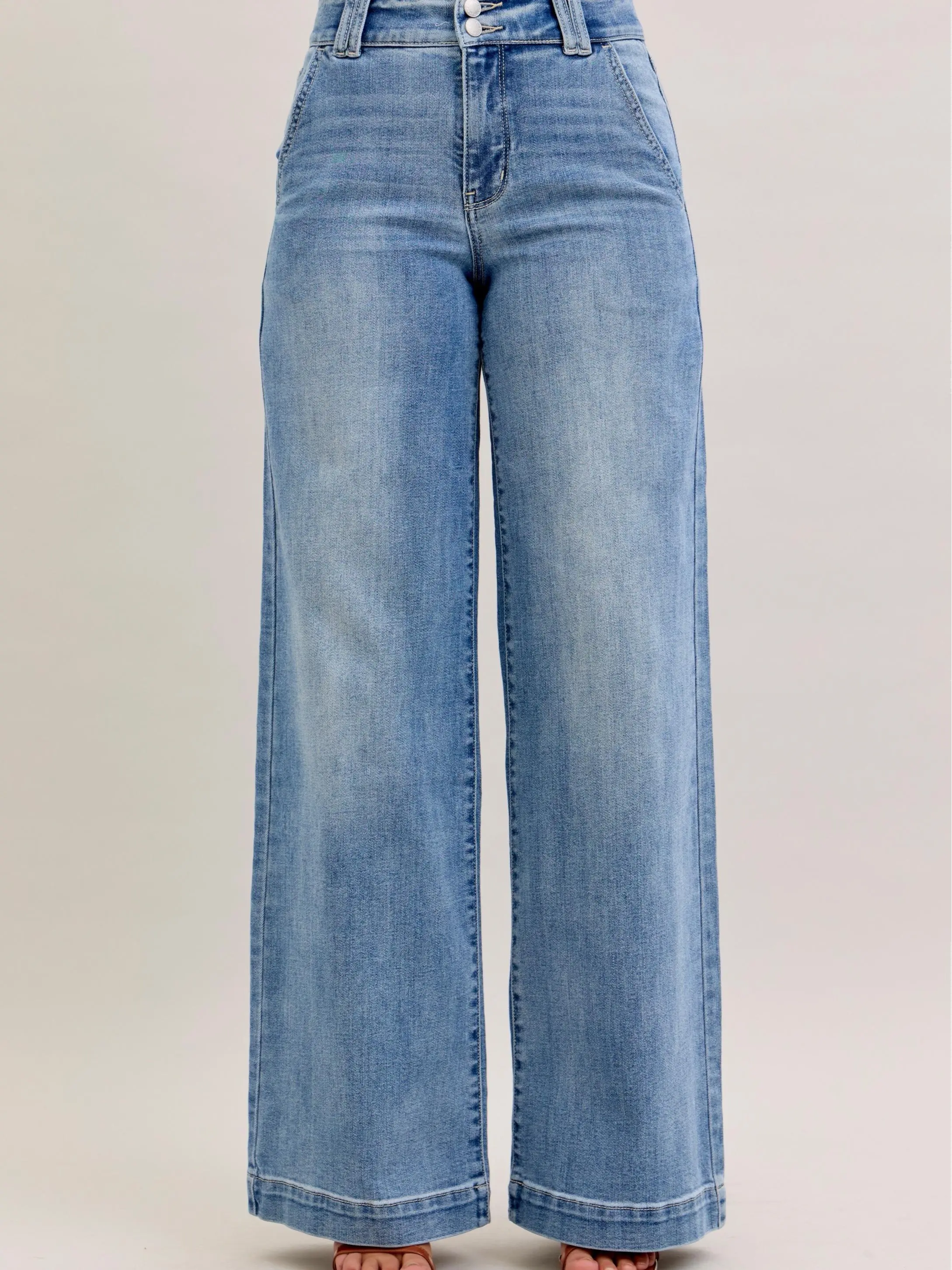 Judy Blue Classy Trouser LIGHT High Waist Wide Leg Jean