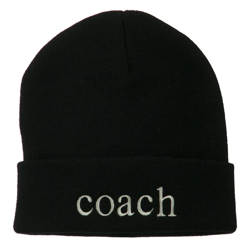 Athletic Coach Embroidered on Long Beanie