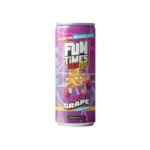 Fun Times Soda Pop Grape | 12 Pack | 12 FL OZ | All-Natural Sparkling Soda | Classic Grape Flavor | No Artificial Colors | Fruit Soda