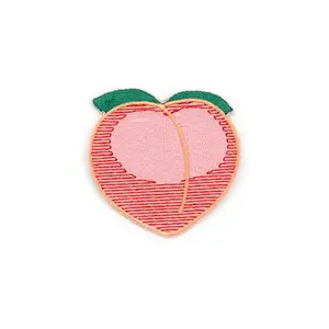 Peach Emoji Embroidered Iron-On Patch