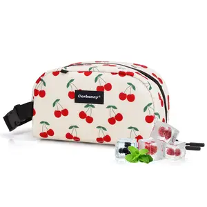 Cerbonny Mini Freezable Bag, Cute Cherry Pattern, Little Cooler Bag, Small Lunch Bag, Cute Snack Bag, 3 Cans Capacity, Great Gifts TikTokShopBlackFriday