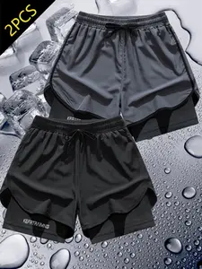 KIER TRAINING 2 Piece Set Double-Layer Sports Shorts - Loose Outer Layer & Close-Fitting Inner Lining - Breathable Quick-Drying for Running Fitness & Casual Wear Yoga Gym Activewear Summer Outdoor Bottoms summervibes,