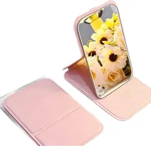 Cute Aesthetic Foldable Phone Mirror Stand Portable Makeup Mirror & Phone Holder Sakura Pink Compact Design