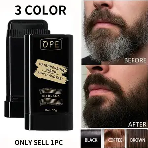 3-Color Quick Touch-Up Hair & Beard Dye Stick - Covers Gray Hair, Waterproof, Long-Lasting, Natural Finish, Portable Temporary Dye Stick, Beard Coloring, Grey Hair Coverage