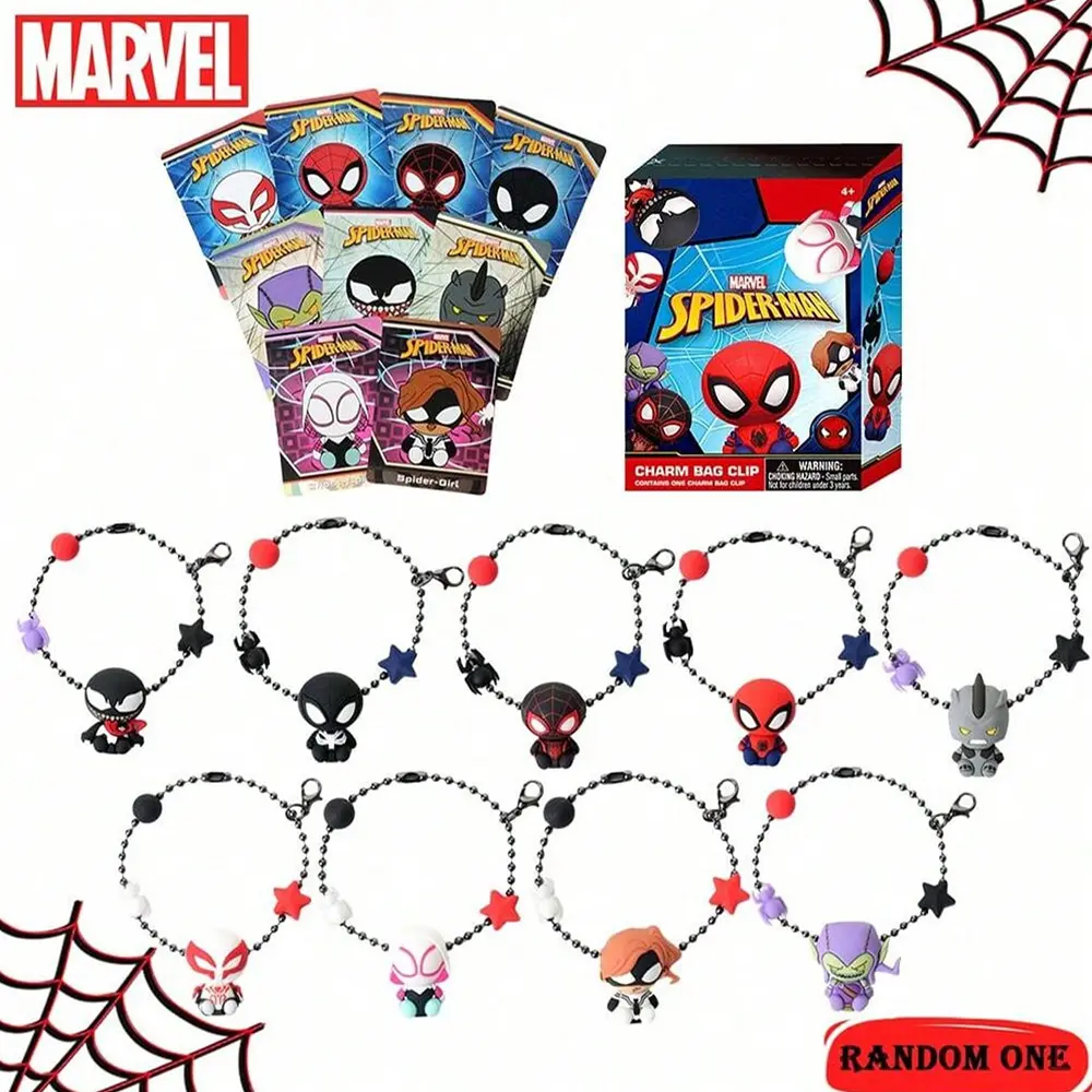 Marvel Spider-Man Bulk Bag Clip Charm, Party Favor Gift Set, Officially Licensed Character Themed Accessory for Birthdays & Events, Charms For Bags, Bag Charms For Handbags, Purse Accessories Charm, Charms For Purses