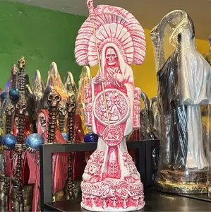 Santa Muerte statue Aztec Red/Pink for Emotional Matters 16 inch charged and authentic