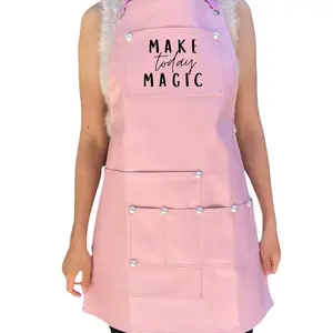 Pink apron - customized - water repellent - multi pockets