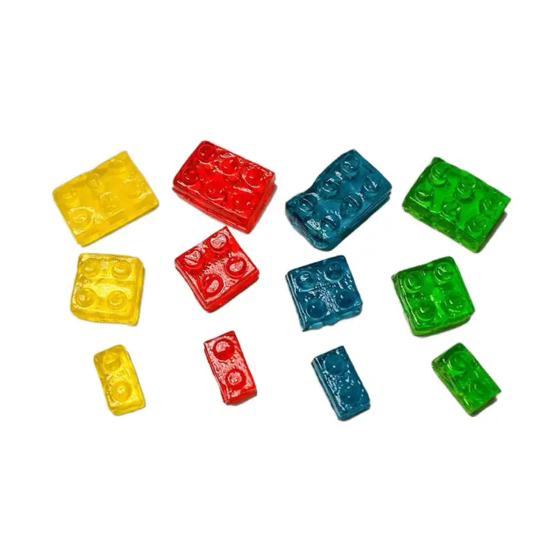 4D Gummy Blocks - Bulk Gummy Candy - Fruity Flavored Building Blocks for Snack and Sweet Cravings Bonbon