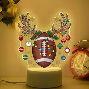 LED Acrylic Night Light, Led Mood Light, Rugby Antler Hanging Colorful Lights Christmas Decoration, USB Interface, Perfect Gift for Rugby Lovers