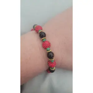 Silver Obsidian Christmas Guardian Bracelet