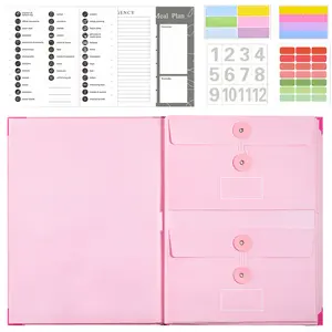 Accordion File Organizer Folder for Home & Office | 13-Pocket Manila-Style Document Holder for Birth Certificates, Passports, Tax Papers & Important Documents | Pink Expandable Filing System with Labels for School, Work & Travel