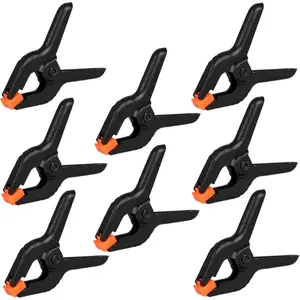 12 Heavy-Duty Plastic Spring Clips for Crafts, Backdrop Stands, Woodworking, and Photography Studios - 12 Small Non-Slip Backdrop Clips, Spring Clips for Fabric, Paper, Cardboard, and Wire (Economical)