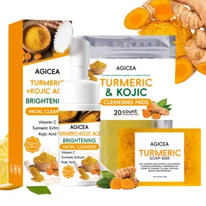 AGICEA Turmeric Wash and Care Three Piece SetTurmeric Tablets, turmeric kojic acid soap ,Turmeric Soap Facial Skincare FacialCleansing Cleanser Nourishing