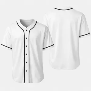 Blank Baseball Jersey, Plain White Button Up Shirt, Custom Design Ready, Unisex Sports Shirt, Casual Streetwear Summer Outfit