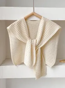 Solid Color Knit Shawl, Casual Lightweight Scarf Shawl for Women, Versatile Fashion Elegant Shawl for Daily Wear, Trendy All-match & Exquisite Scarf for Birthday Gift