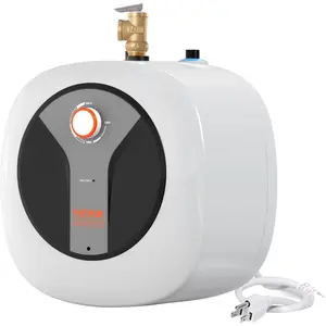 Father's Day Gift VEVOR Electric Mini-Tank Water Heater 4-Gallon Tank, 1440W Hot Water Boiler Storage, Safety Temperature Pressure Valve Easy Install, for Kichen Bathroom Restaurant, Shelf Wall Mounted