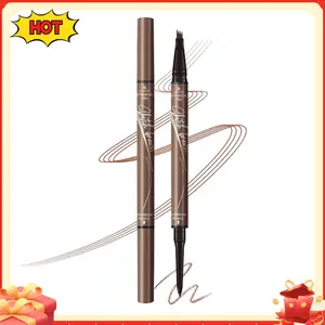Dual-Ended Microfilling Eyebrow Pen, Liquid Eyebrow Pen with 4 Micro Brush-Tip Applicators & Brow Defining Pencil with Precision Tip
