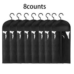 4/8PCS Wig Storage Bag With Hook Wig Storage Hanger Zipper Transparent Dustproof Wig Storage Bag, Hair Extension Holder Wig Bag Wig Storage For Multiple Wigs Holder Hair Extension Hanger Wig Tool Wigs Accessories For Salon & Home Use